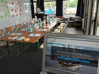 Hamburg Steghaus Alster Workshop Bildschirm