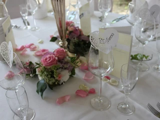 Bad Homburg Golfhaus Restaurant im Kurpark Hochzeit, Tischdeko