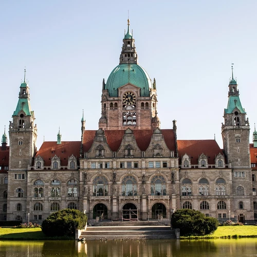 Aussenansicht vom Rathaus in Hannover.