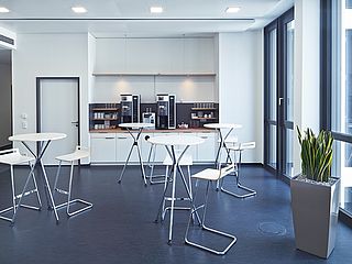 Das ecos office center in Stuttgart bietet auch Platz für Pausen mit leckerem Kaffee