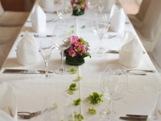 Bad Homburg Golfhaus Restaurant im Kurpark Hochzeit, Tischdeko