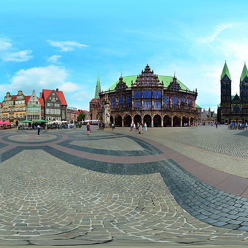 Panoramablick vom Bremer Marktplatz. 