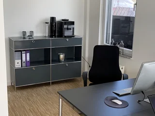 Der Hafenblick in Travemünde ist mit einer Kaffeemaschine ausgestattet