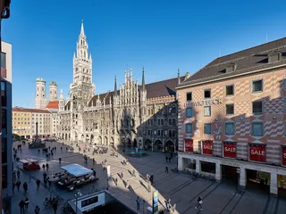 Aus der Conference Area hat man einen wunderschönen Ausblick auf den Münchener Marienplatz