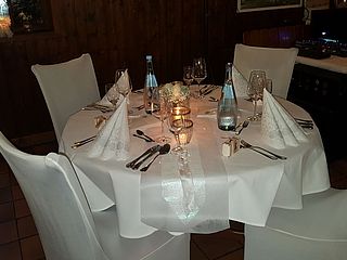 Festliche Tischdekoration zur Hochzeit, Restaurant Wümmeblick Lilienthal