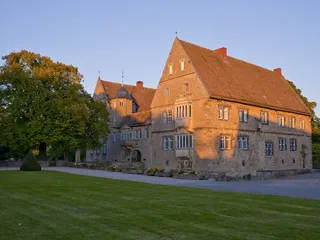 Aussenansicht des Wasserschlosses in Hülsede