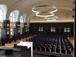 Hamburg Besenbinderhof Musiksaal Vortrag mit 400 Personen