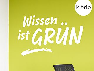 "Wissen ist Grün" lautet hier die Devise auf dem Logo von k.brio Bremen